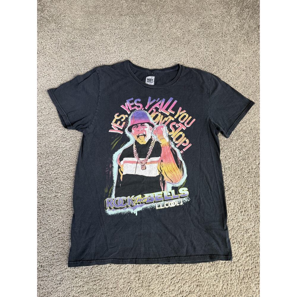 Rock The Bells Shirt Mens M Black LL Cool J Crew Neck Cotton Tagless Logo
